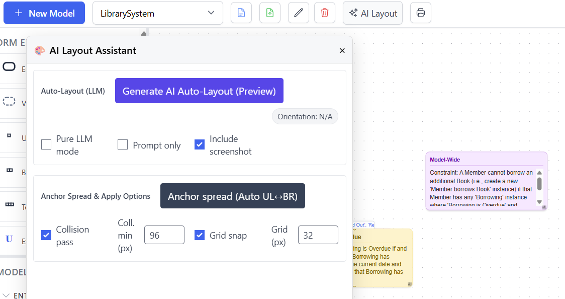 AI Layout Assistant Panel